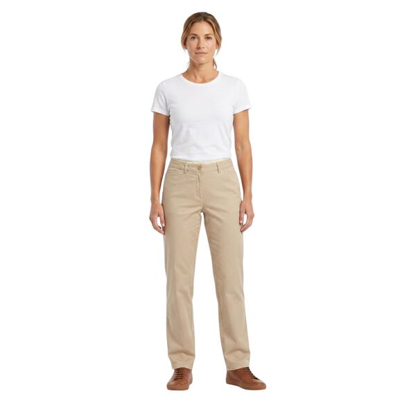 Duck Head Pants - Duck Head Cream Mid-Rise Chino Pants Womens 6